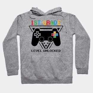 1st Grade Level Unlocked First Day of School Video Gamer Hoodie